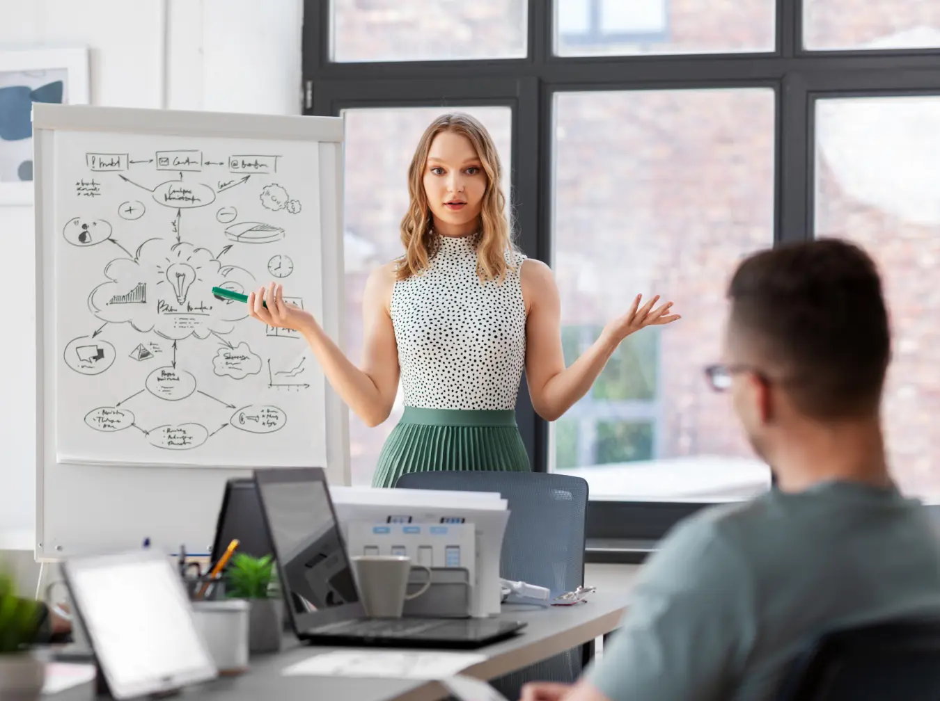 Startup founders and consultants collaborating to create a clear software development roadmap